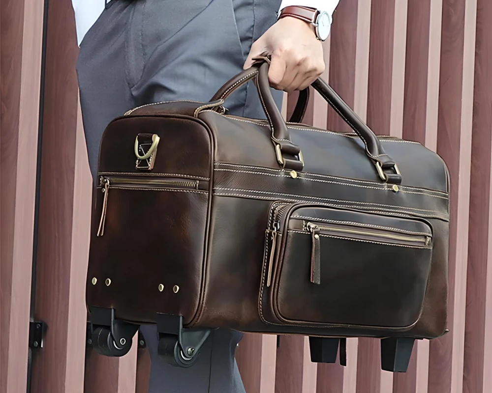 carry on leather bag
