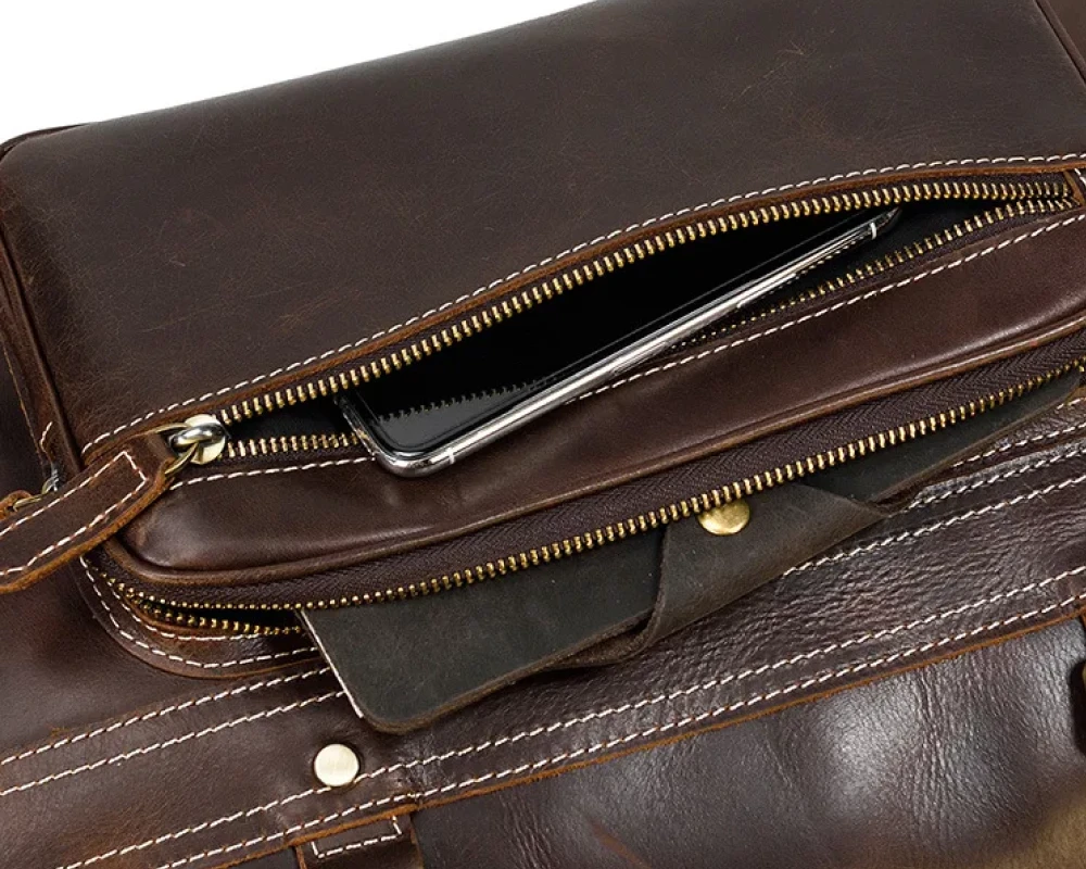 mens leather duffel carry on