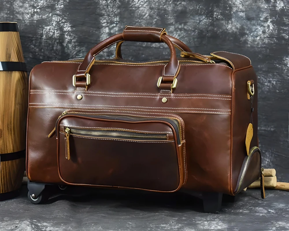 faux leather carry on bag